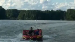 Elijah and I still  tubing