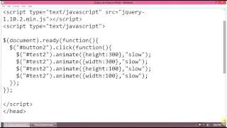 jQuery Example: Using jQuery animate() method to animate a div on button click