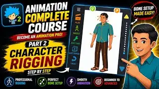 ( Part 2 ) 4k Human Character Rigging For Drawing Cartoon 2 🔥| 2d Cartoon Animation Full Course