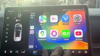 Màn VF8 xài Vietmap Live song song Google Map với Apple Carplay