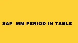 SAP MM PERIOD TABLE