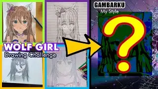 Take part in trying to draw a wolf girl with only a pencil - challenge yourself to draw the best