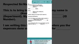 Request Letter For Approval Of Expenses