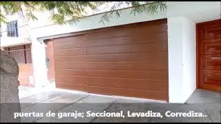 puertas en madera automaticas de garaje peru
