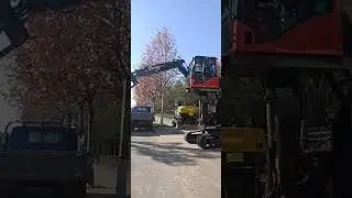 China excavator manufacturer JingGong JG75L with liftable cabin and grapple for materials loading