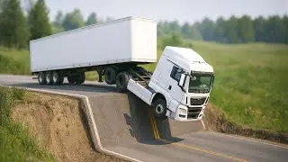 Cars vs Unfinished Road Challenge #7 in BeamNG Drive!