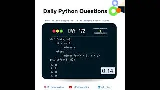 Python Coding challenge - Day 172 | What is the output of the following Python Code?  