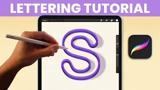 3D Outline Letter in Procreate