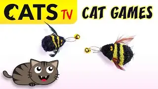 CATS TV 😻  Flying Bee Toys 🐝 📺🔔 3D Sound [CAT TV] 4K 60FPS