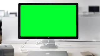 Green Screen in apple desktop with apple I-pad on a table.