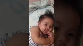 Cute baby girl sucking her fingers. 5mos old ❤️