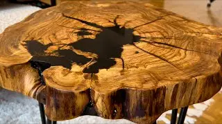 Incredible wood and epoxy resin coffee table
