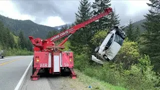 Car Recovery down a rocky cliff.