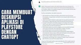 Cara membuat deskripsi aplikasi di playstore dengan chatgpt