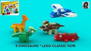 5 DINOSAURS 🦖🦕 Lego classic 11015 ideas How to build