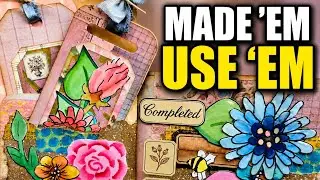 Using The Collage Strips & Labels We Made In Our Junk Journals. 