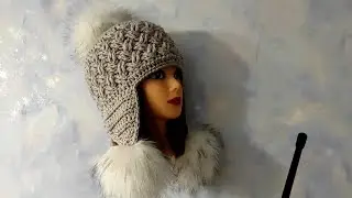 ШАПОЧКА С УШКАМИ КРЮЧКОМ.  Шапка с ушками для начинающих.