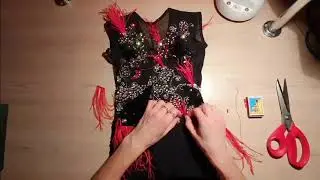 Как пришить перья. Ремонт купальника.
