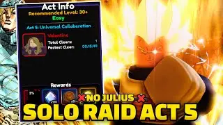 SOLO JOJO RAID ACT 5 without JULIUS | Anime Vanguards