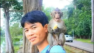 Lucas feeling good sit on brother cameraman shoulder without worry Leyla mom snap food,