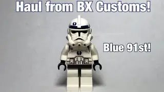 Haul from BX Customs! Custom blue 91st classic clone trooper LEGO minifigure review!