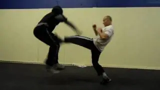 Krav Maga Defensive from Kick against Knife attacks (Over Hand Attack)