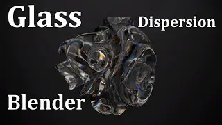 Glass Dispersion Material in Blender. Cycles Render Engine. Abstract Background Animation.