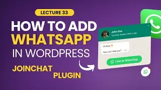 How to Add WhatsApp Button in WordPress Website | WhatsApp JoinChat Plugin WordPress #whatsappplugin