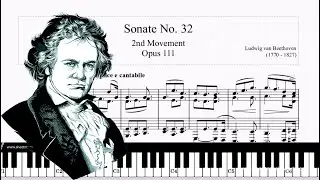 Beethoven Sonate No. 32, 2nd Movement Opus 111 - Ludwig van Beethoven (Tutorial Piano, Sheets Score)