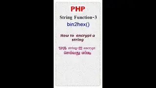 #3 How to encrypt a string in php tamil | PHP string function bin2hex() function in php tamil