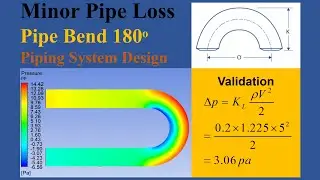 ANSYS FLUENT Tutorial | Pressure Drop at 180 Degree Pipe Bend | Design of Piping System