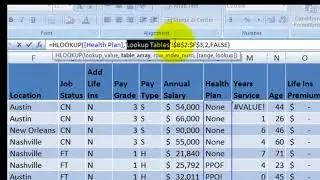 MS Excel HLOOKUP Function