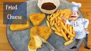 This is how to make fried cheese, with breadcrumbs