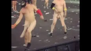 Naked Ravers With Fake Cocks Dancing @ Basspod - EDC Las Vegas 2016