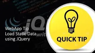 WebApp Tip | Why to use Jquery to load static Data