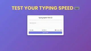 Typing Speed Test Website Using HTML CSS & JavaScript | Beginner Project 