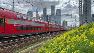 Аэроэкспресс ЭШ2 на фоне Москва-Сити #train #trainspotting #railway #moscow #spotting #russia #поезд