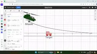 Pursuit Curve run using Desmos Calculator Software