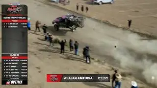 UNSTOPPABLE! Alan Ampudia blows a tire & still crosses the 