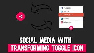 Social Media With Transforming Toggle Icon | Using HTML, CSS & JAVA-SCRIPT || WEB BURNER