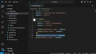 Belajar Python - Part 14 Variabel lokal dan variabel global pada python