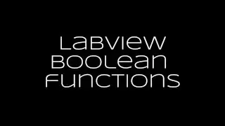6.Boolean functions Labview