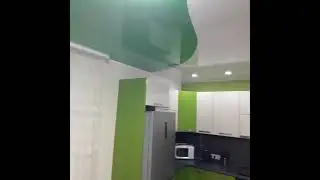 Комбинированный потолок на кухне
