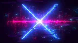 Cyberpunk Hi-Tech Glitch Neon X Cross Background video | Footage | Screensaver