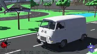 Renault Estafette in Webots (driving by itself) @cyberboticswebots
