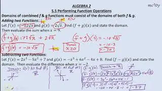 A2 5.5, Performing Function Operations(E)