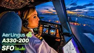 Piloting AIRBUS A330 out of San Francisco | Cockpit Views
