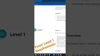 Fiverr Level 1 Requirements. 
