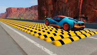 Cars vs 1000 Speed Bumps: BeamNG Drive - CHILL
