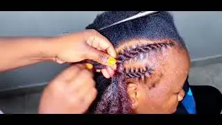 I used Kinky braid to make this?  Flat stitch twist cornrows